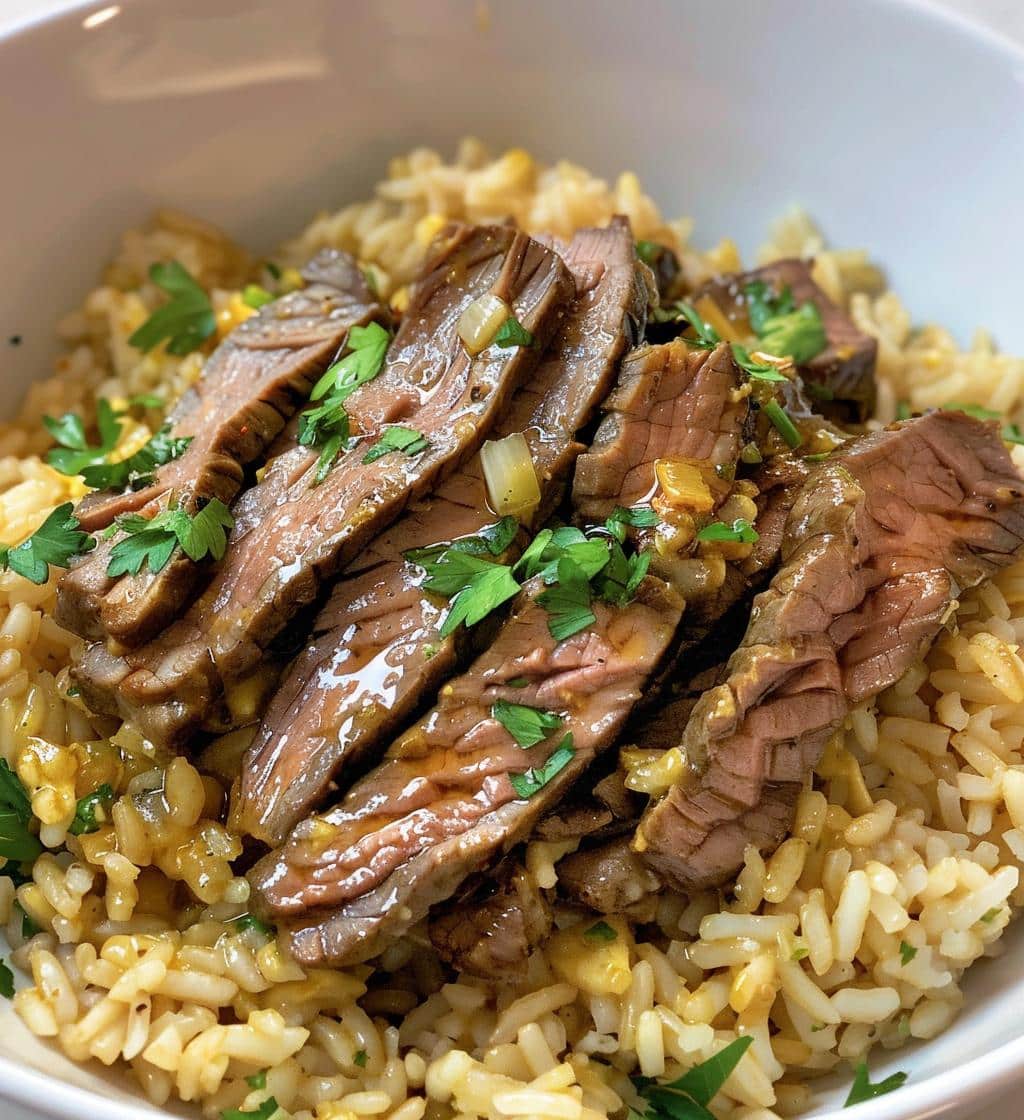 Garlic Butter Beef and Rice