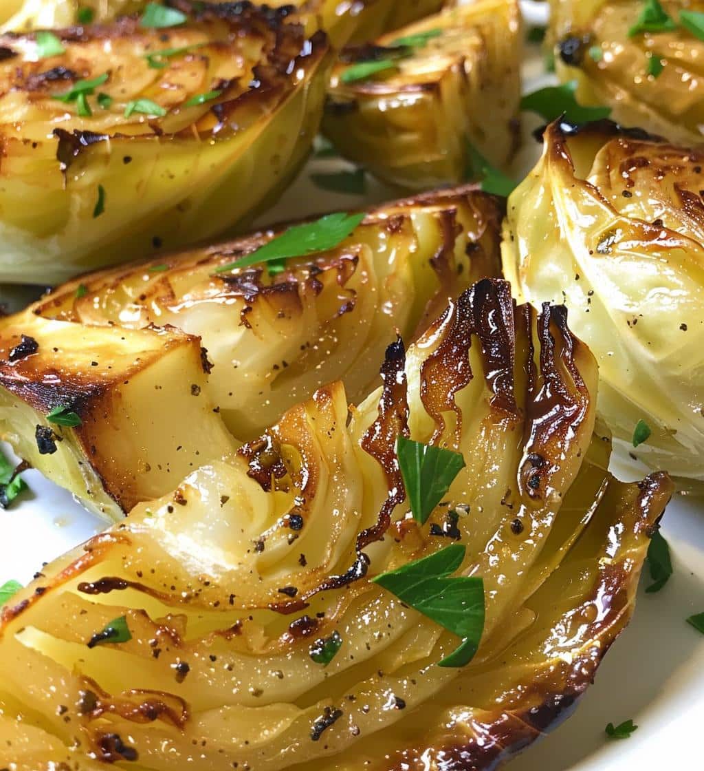 Garlic Butter Roasted Cabbage