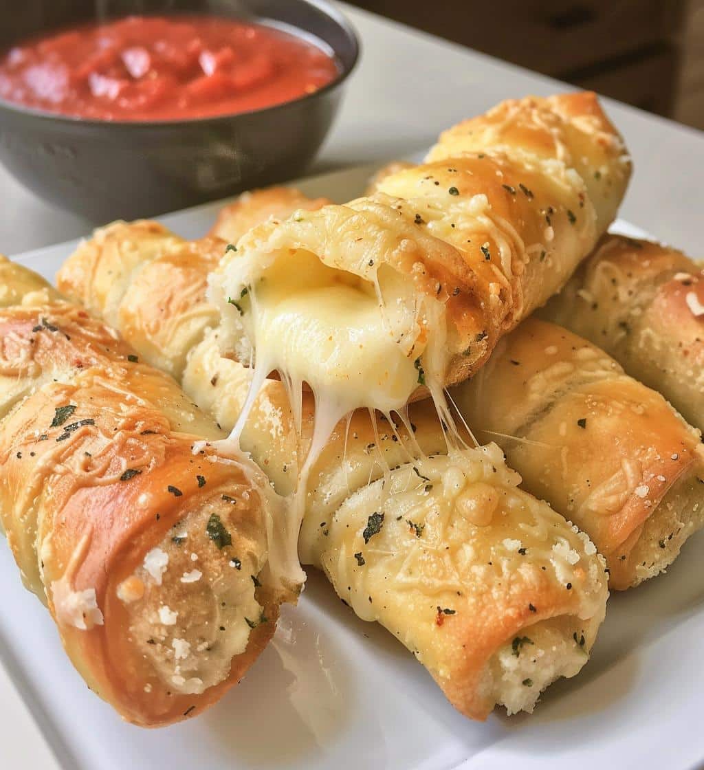 Garlic Herb Cheese-Stuffed Breadsticks