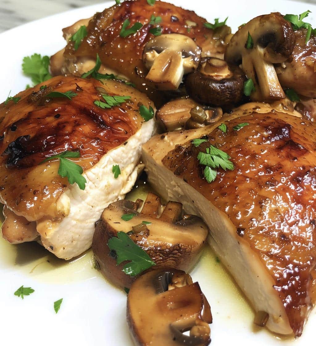 Garlic Mushroom Chicken Thighs