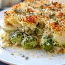 Garlicky Creamy Brussels Sprouts Au Gratin for Cozy Nights