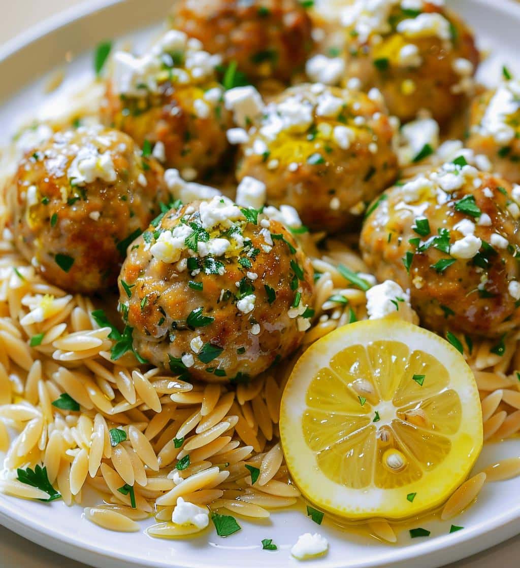 Greek Chicken Meatballs with Orzo - detail 1