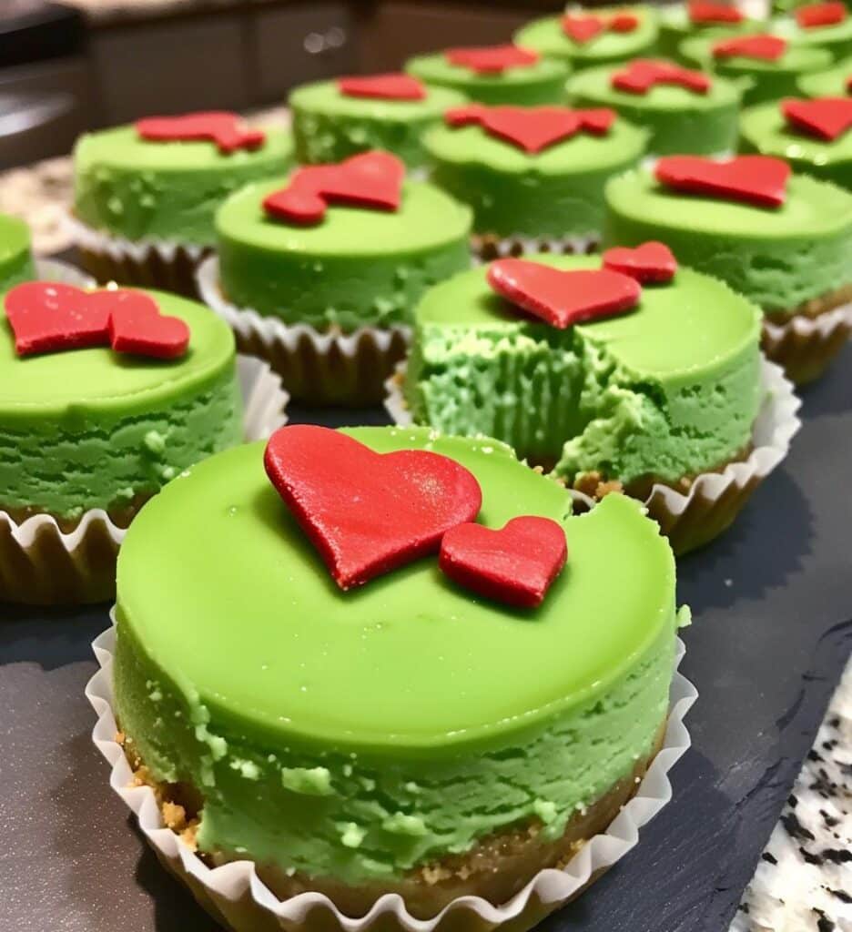 Grinch Mini Cheesecakes