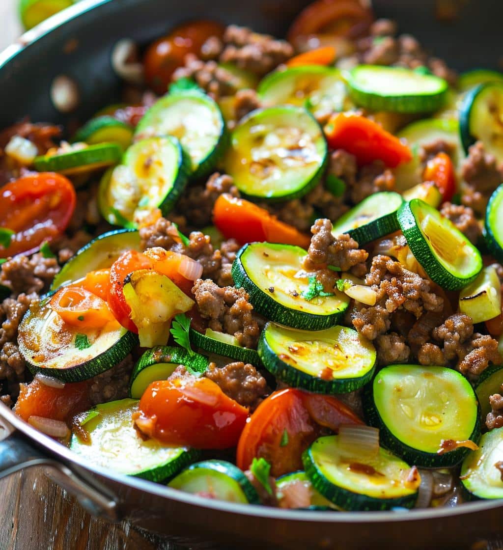 Ground Beef Zucchini Skillet