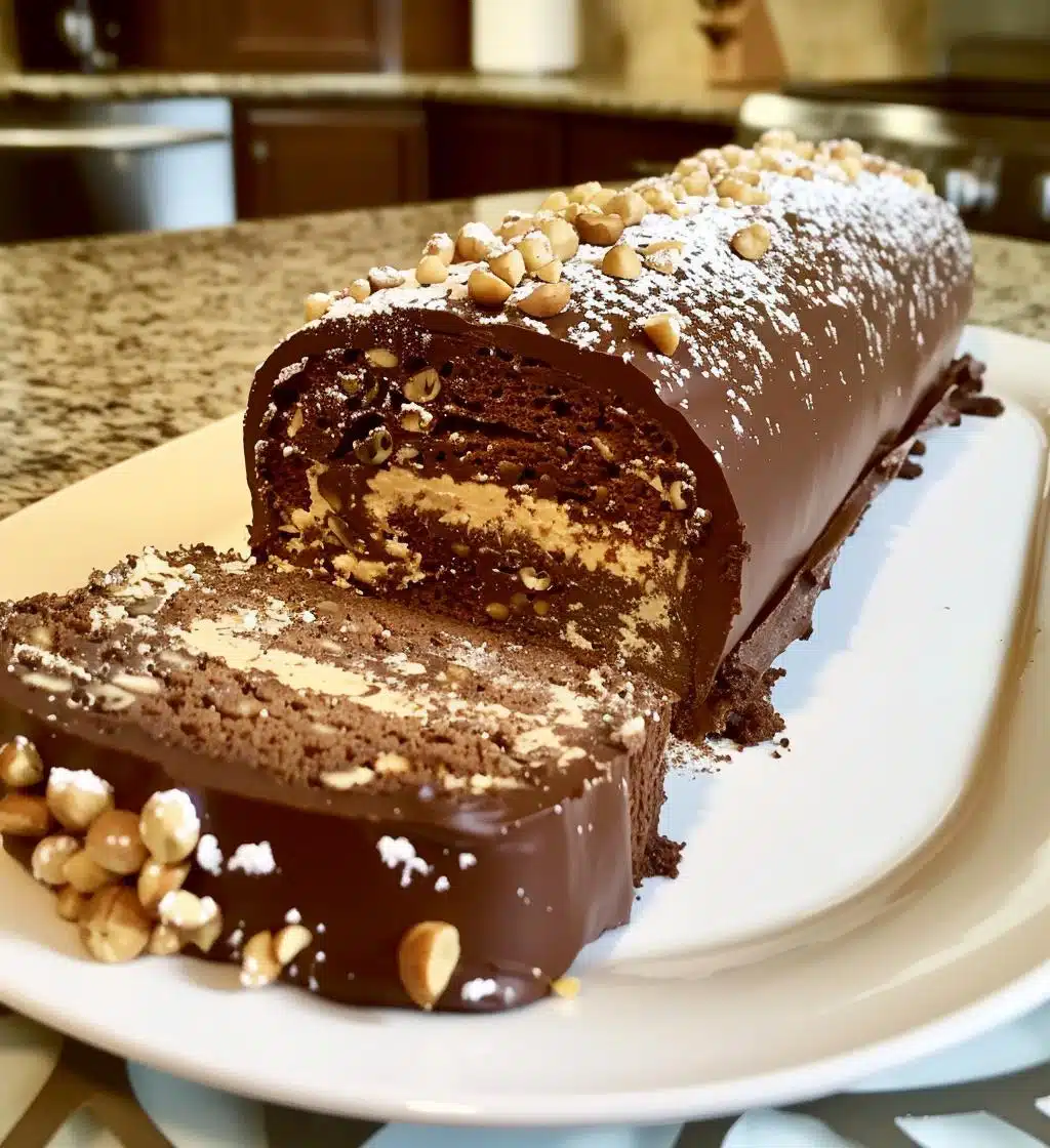 Hazelnut yule log - detail 1