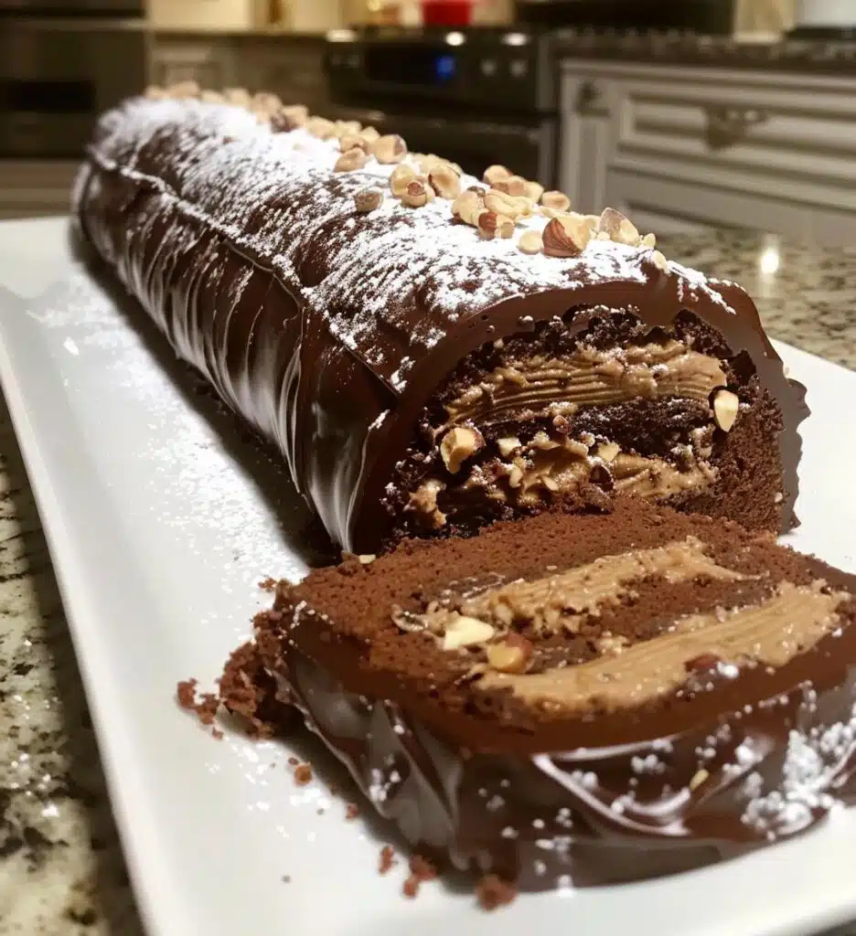 Hazelnut yule log