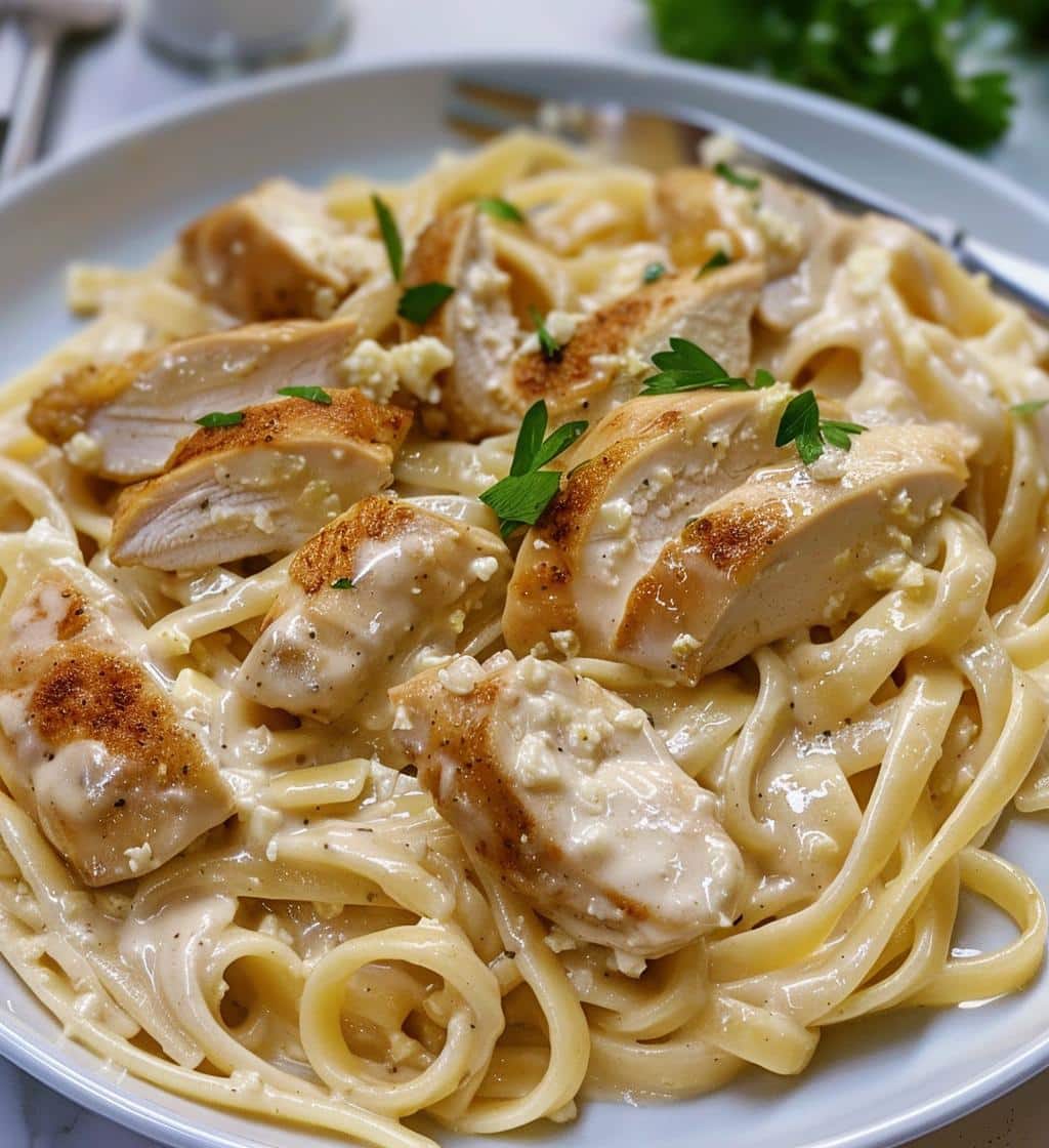 Healthy Chicken Alfredo (Cauliflower Sauce)