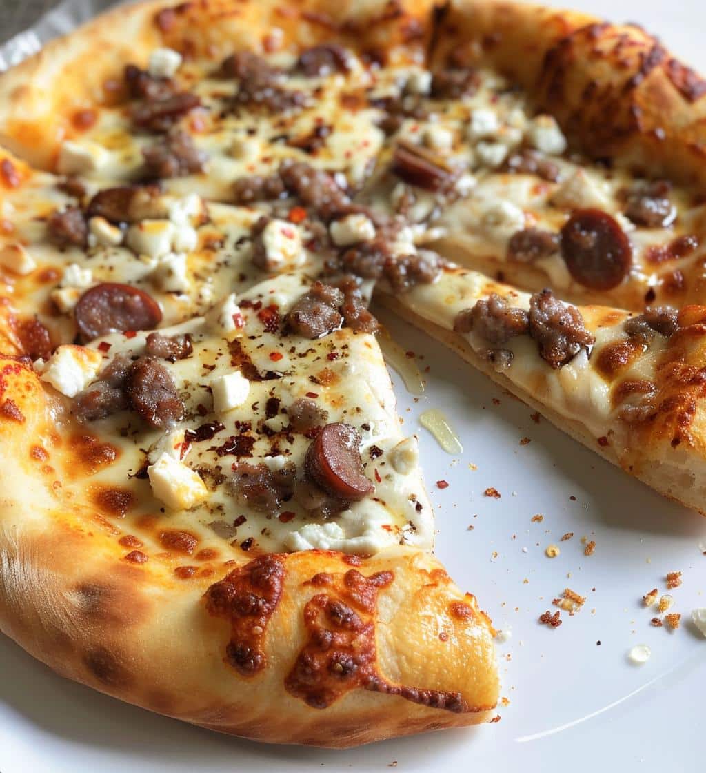 Hot Sausage Feta Honey Pizza - detail 1