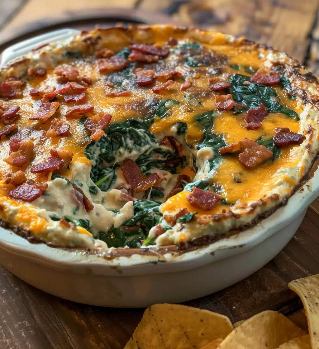 Hot Spinach Bacon Dip - detail 1