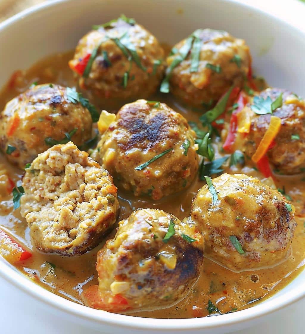 Jerk Meatballs in Coconut Curry - detail 1