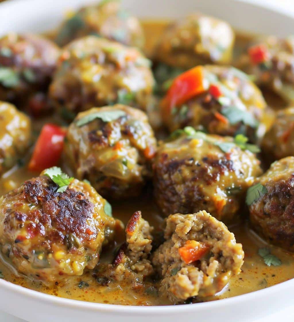 Jerk Meatballs in Coconut Curry