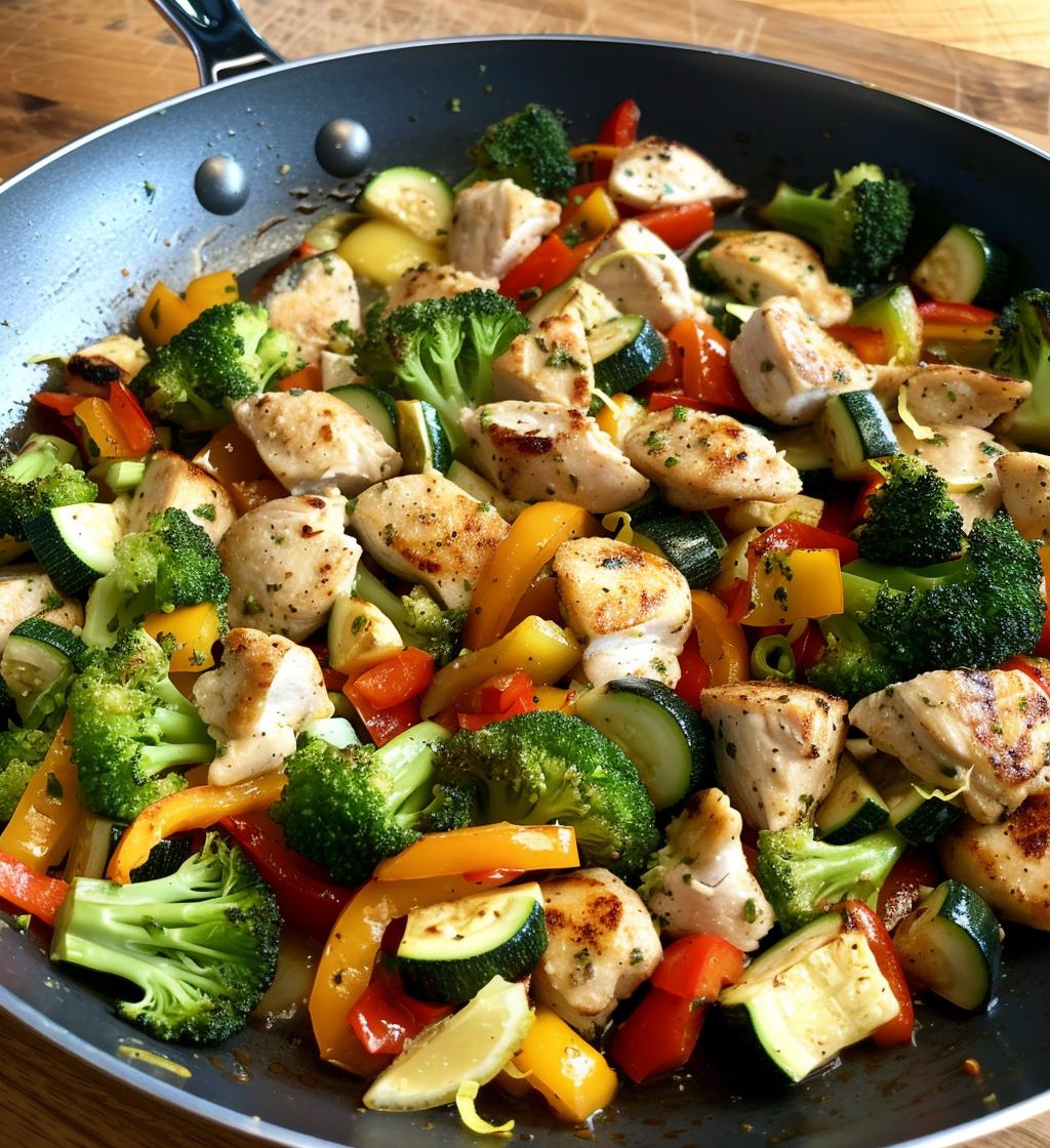 Lemon Garlic Chicken & Veggie Skillet