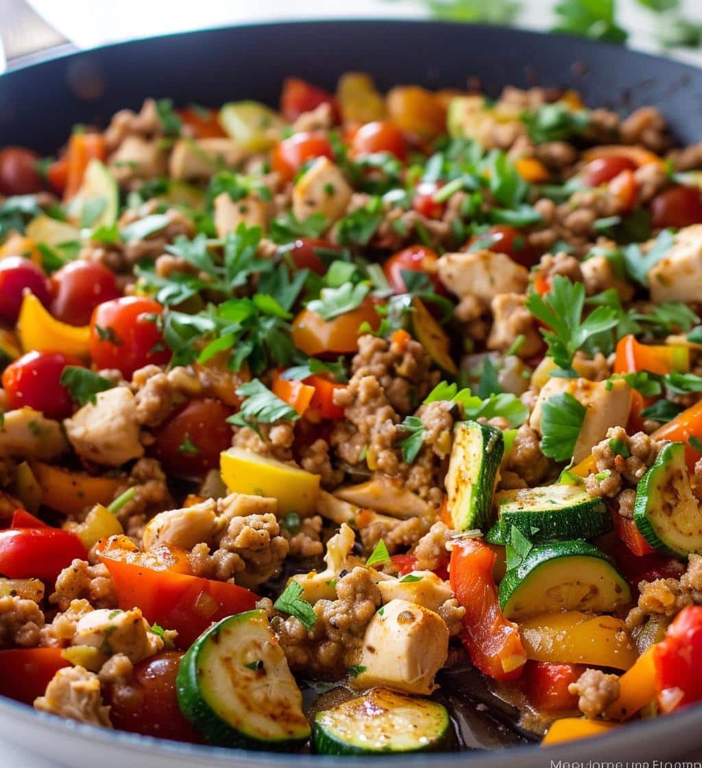 Mediterranean Ground Chicken Skillet - detail 1