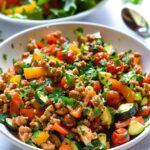 Mediterranean Keto Ground Chicken Skillet