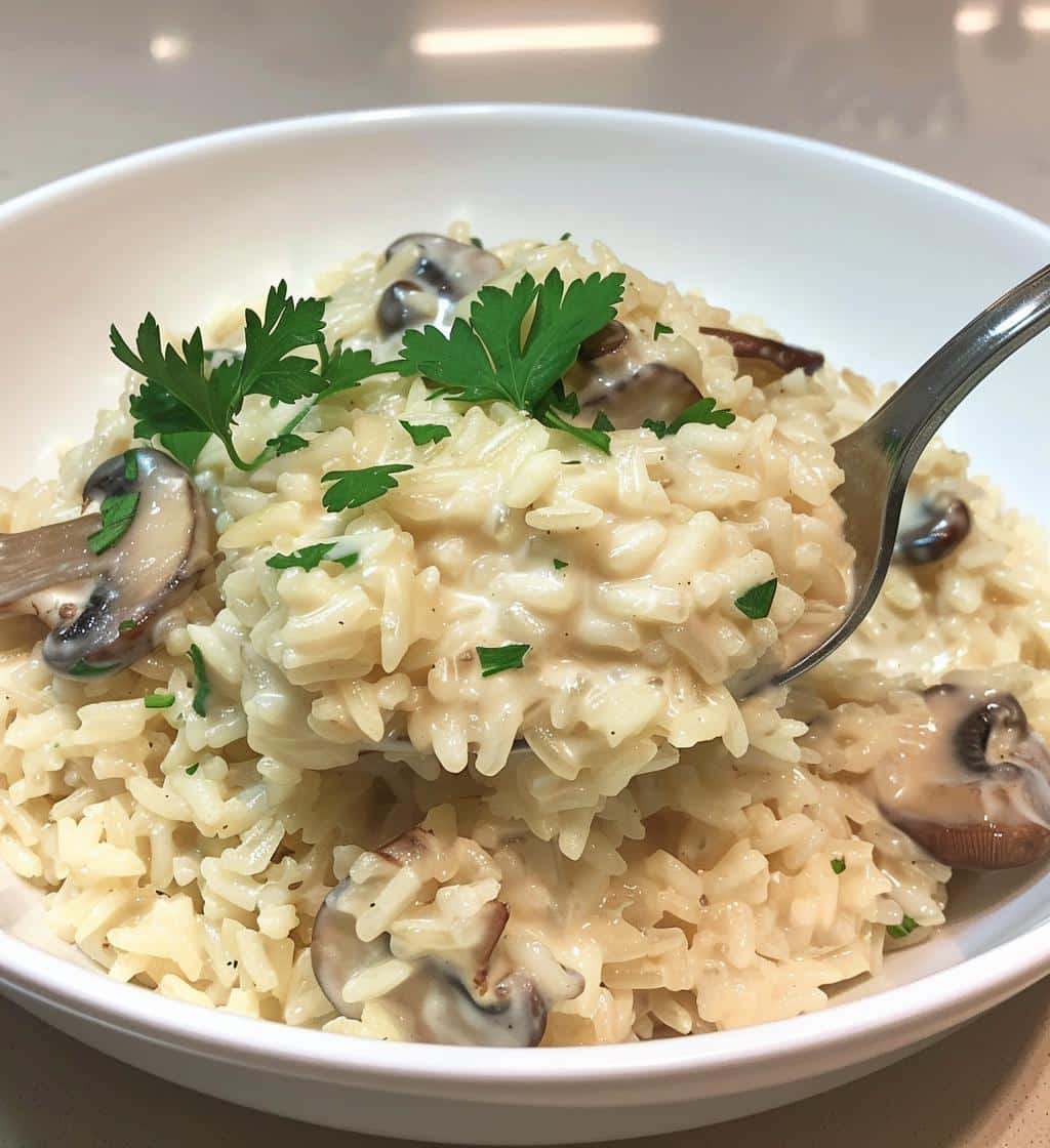 One-Pot Creamy Mushroom Rice
