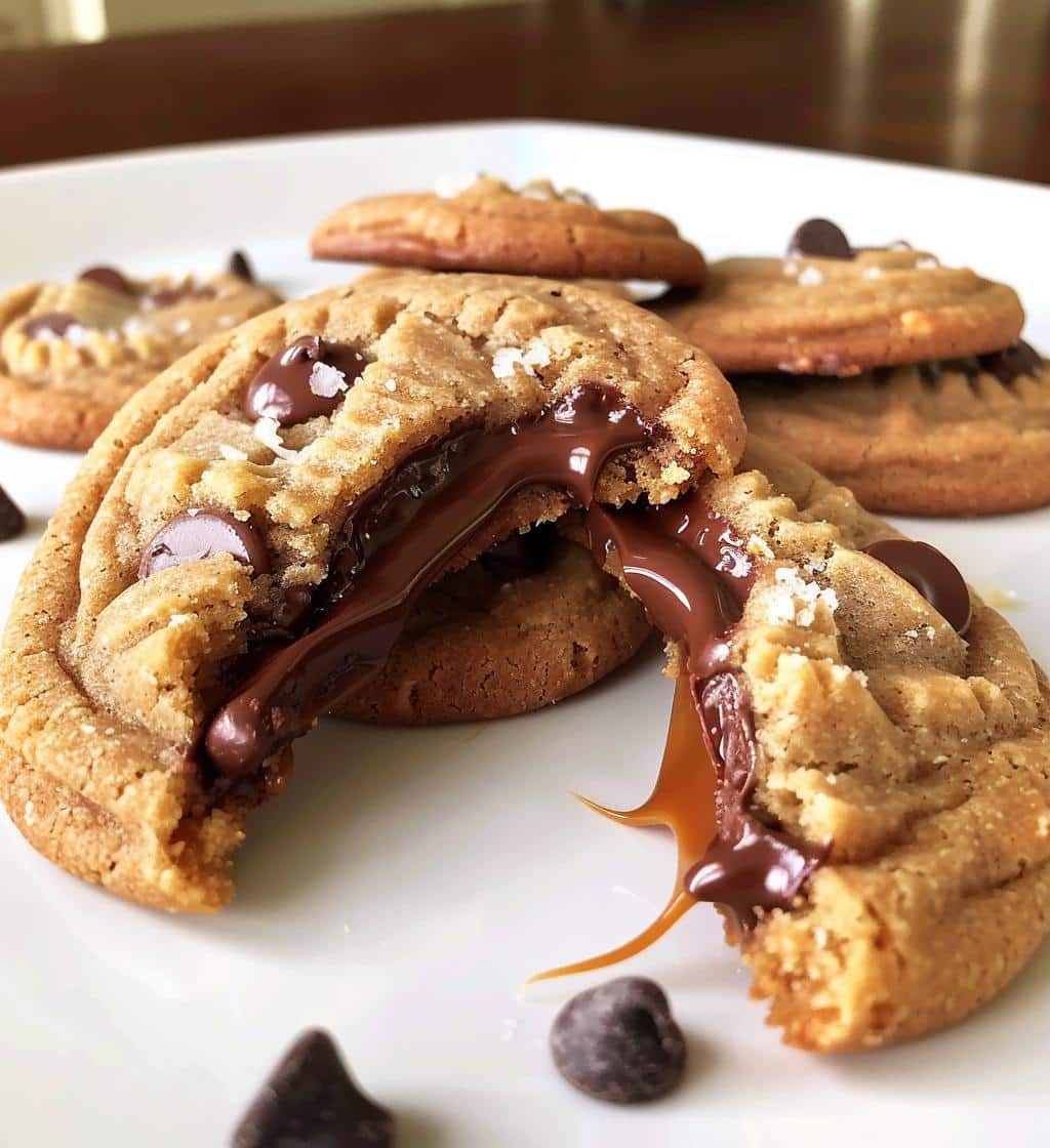 Peanut Butter Chocolate Caramel Cookies