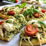 Pesto Chicken Flatbread Bites