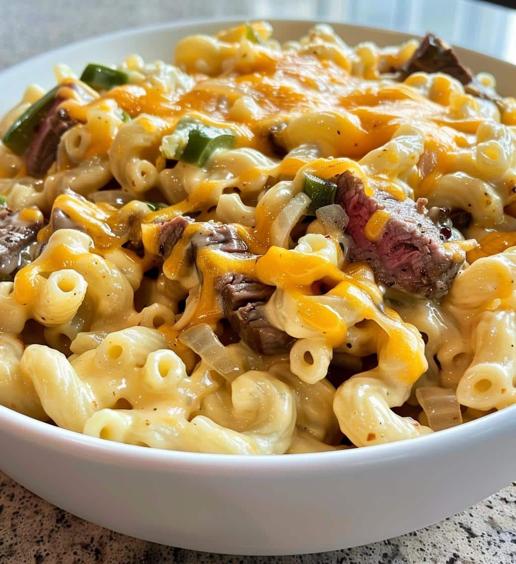 Philly Cheesesteak Mac and Cheese