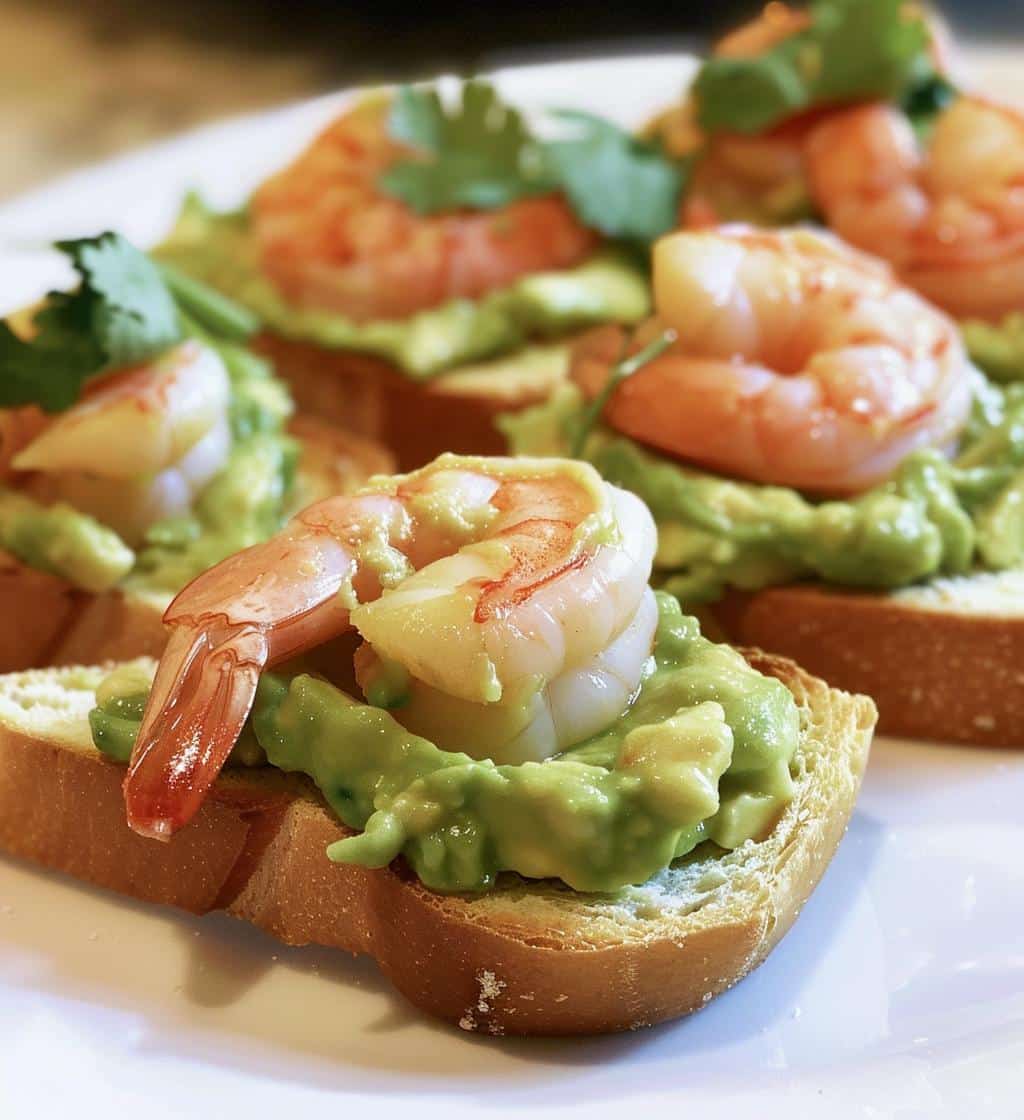 Shrimp Avocado Crostini