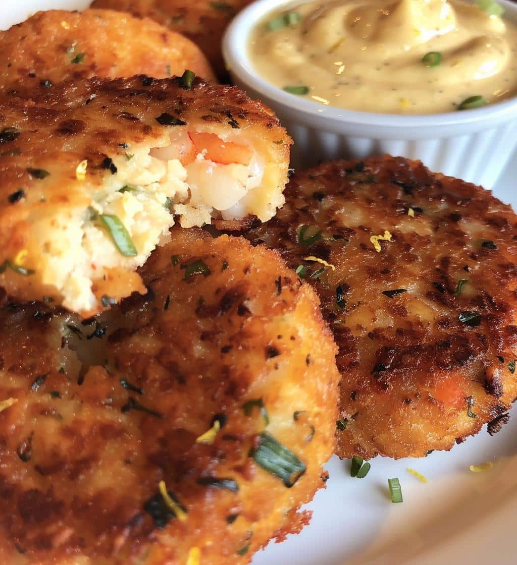 Shrimp Cakes with Lemon Aioli - detail 1