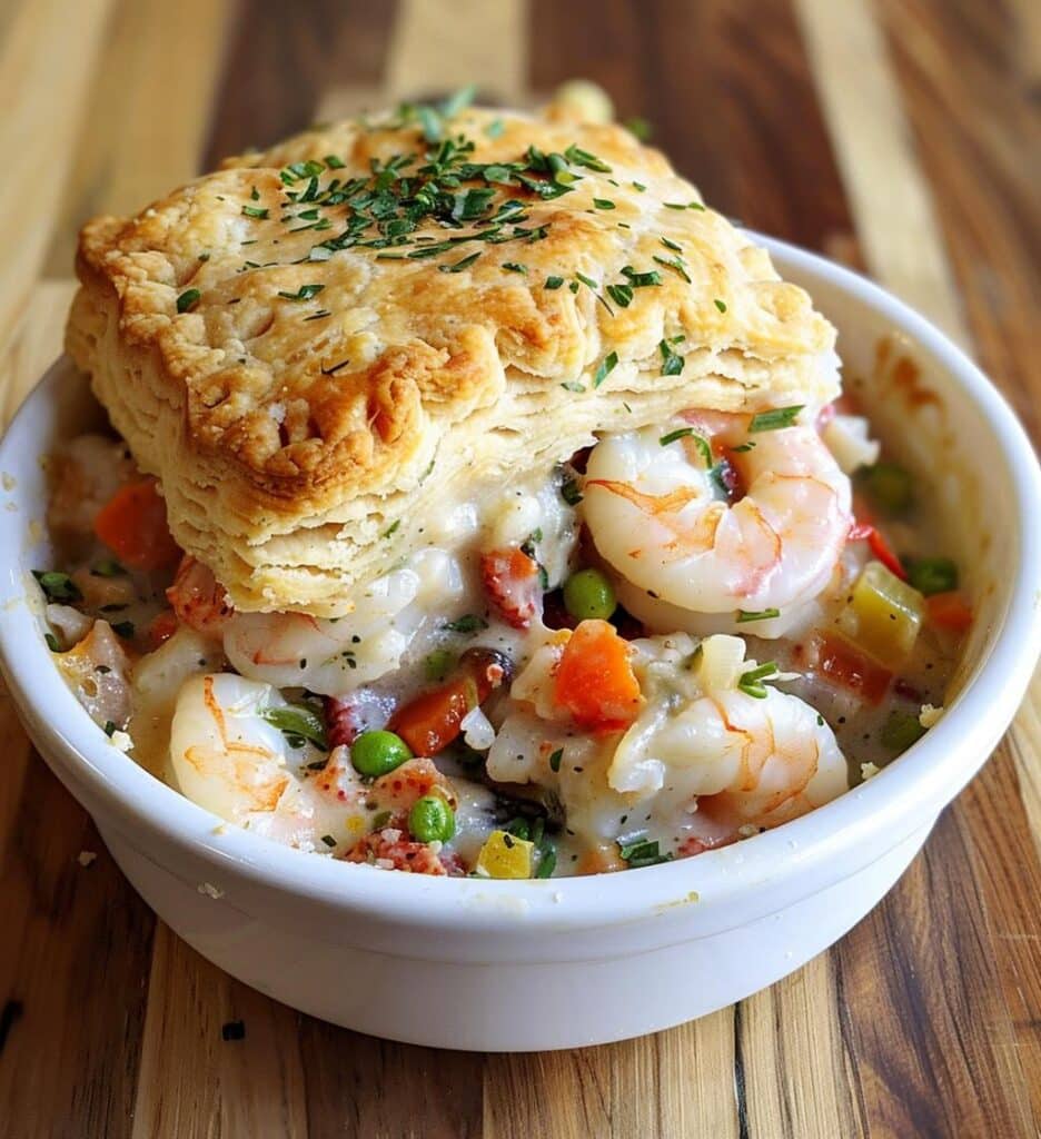 Shrimp Lobster Biscuit Pot Pie