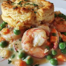 Shrimp & Lobster Cheddar Bay Biscuit Pot Pie Delightful Comfort