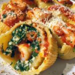 Shrimp Spinach Stuffed Pasta Rolls
