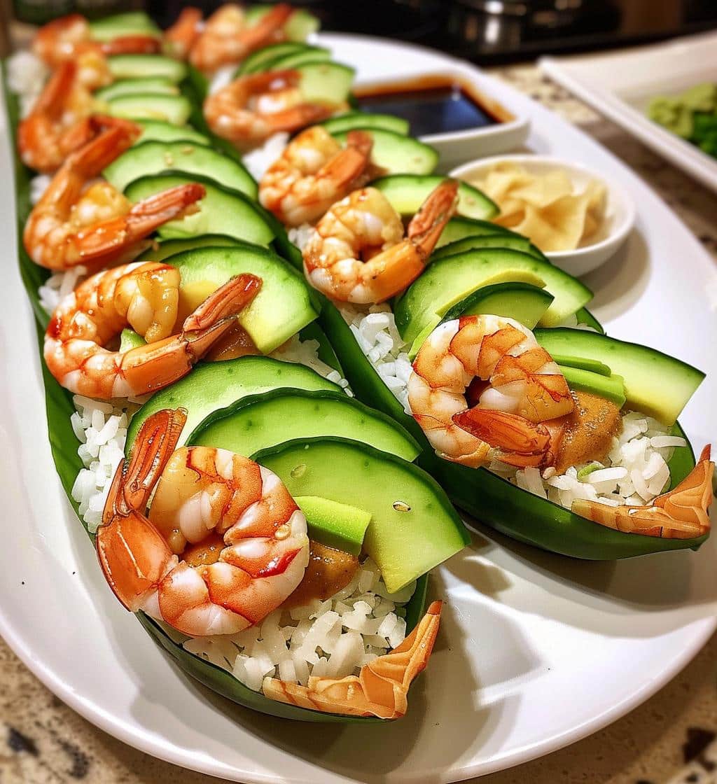 Shrimp Sushi Boats - detail 1