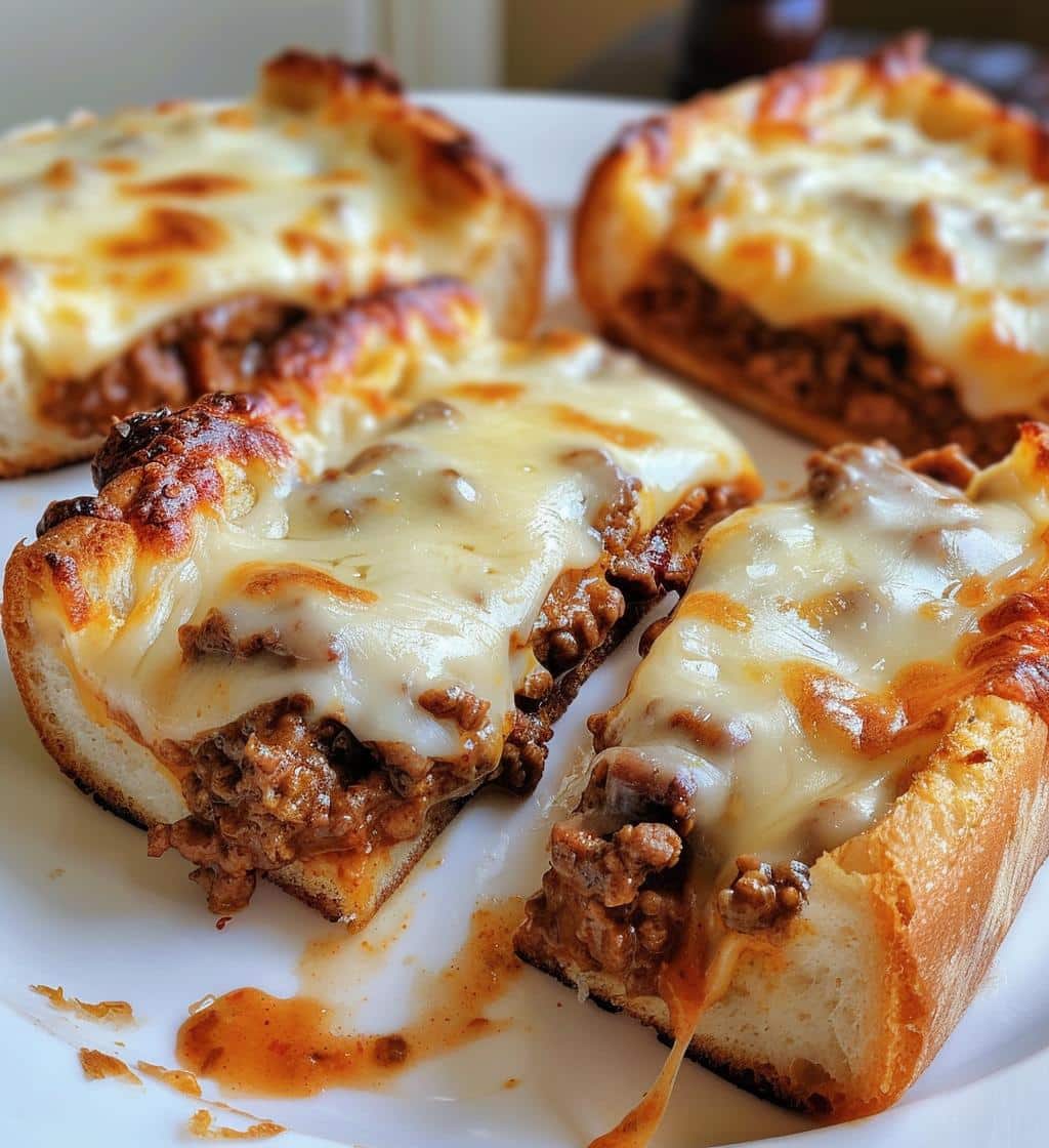 Sloppy Joe Garlic Bread Melts