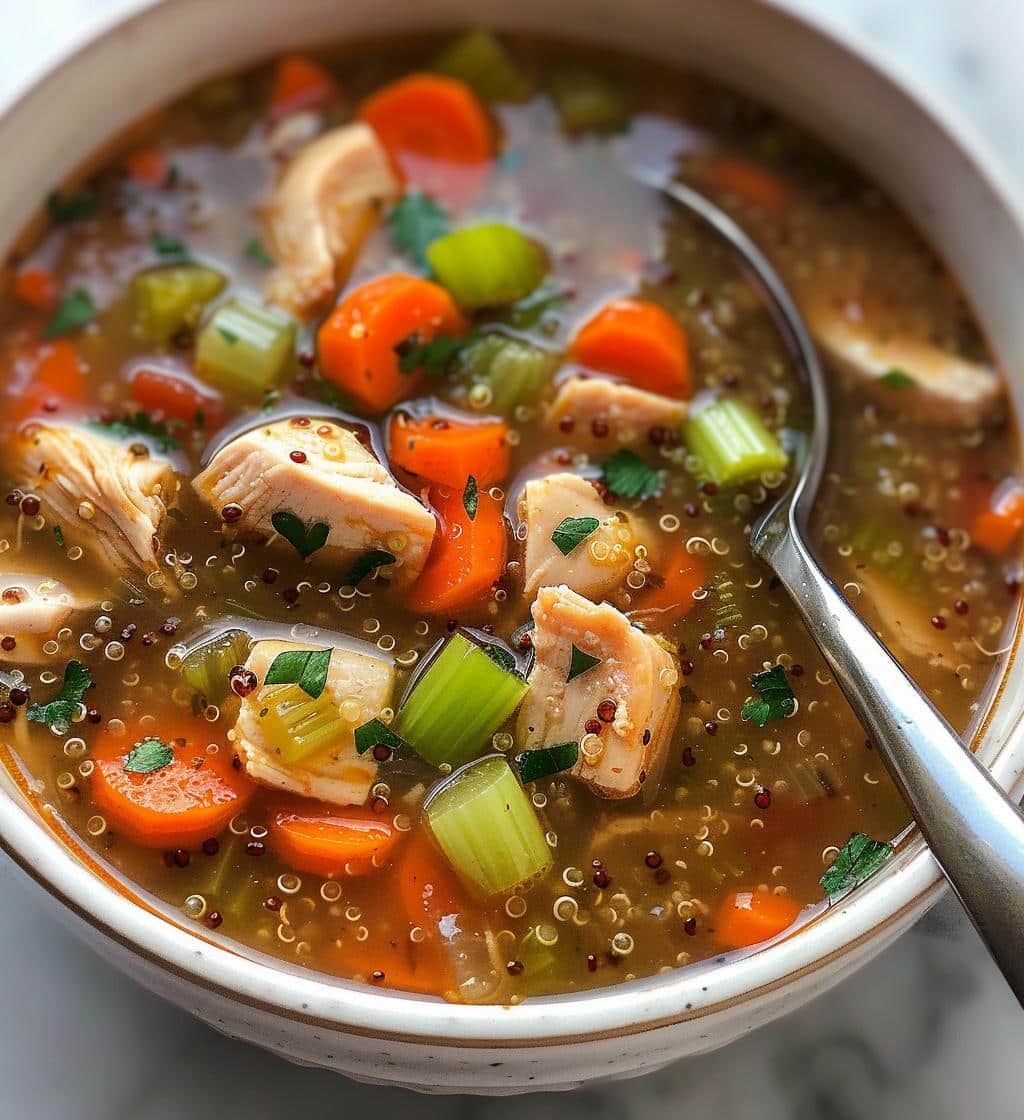 Slow Cooker Chicken & Quinoa Soup - detail 1