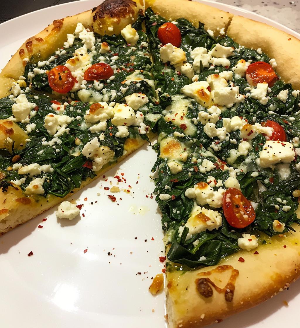 Spinach Feta Flatbread Pizza