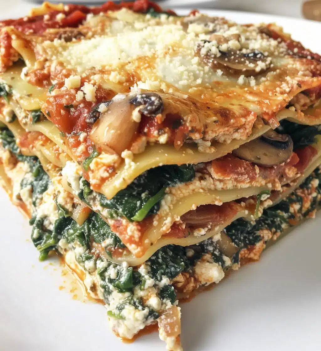 Spinach Mushroom Lasagna - detail 1