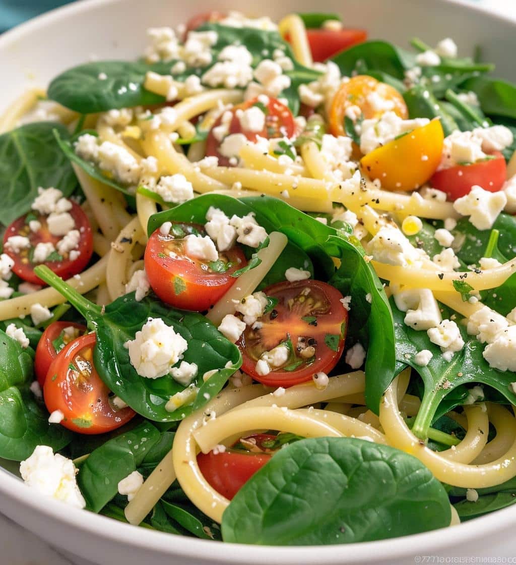 Spinach Pasta Salad with Feta - detail 1