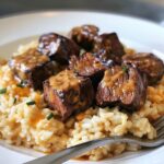 Steak Bites with Queso Rice