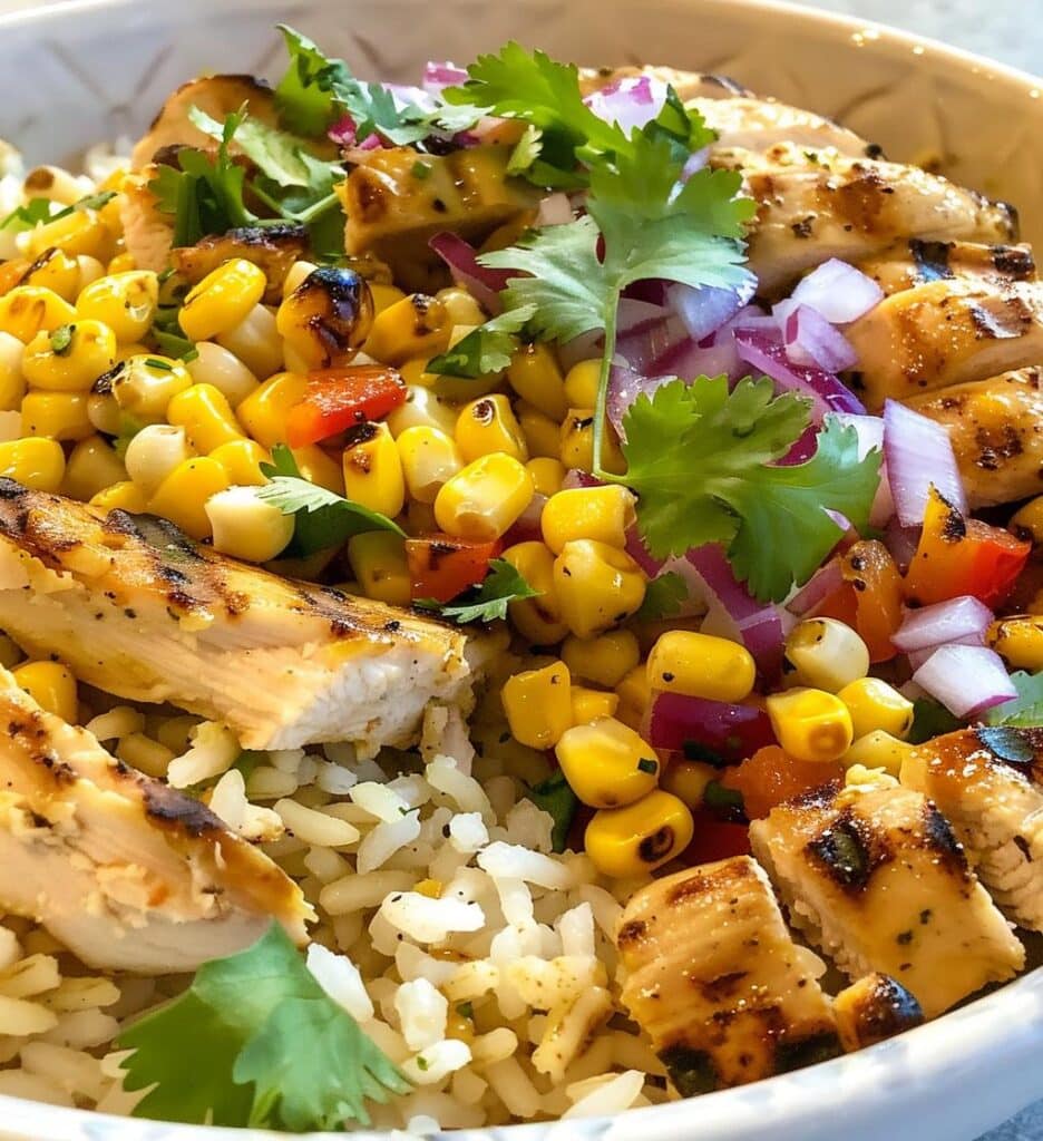 Street Corn Chicken Rice Bowl