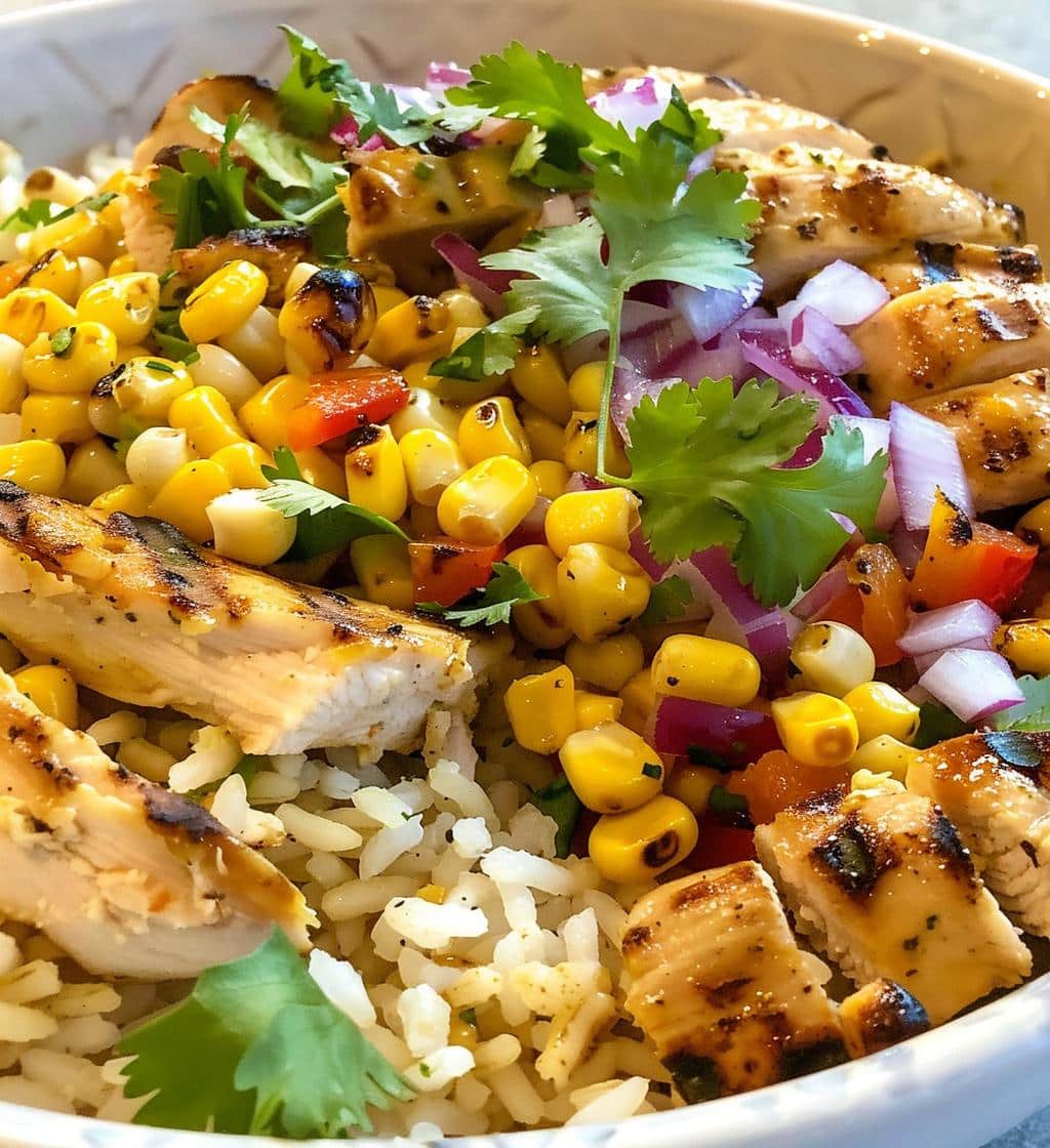 Street Corn Chicken Rice Bowl