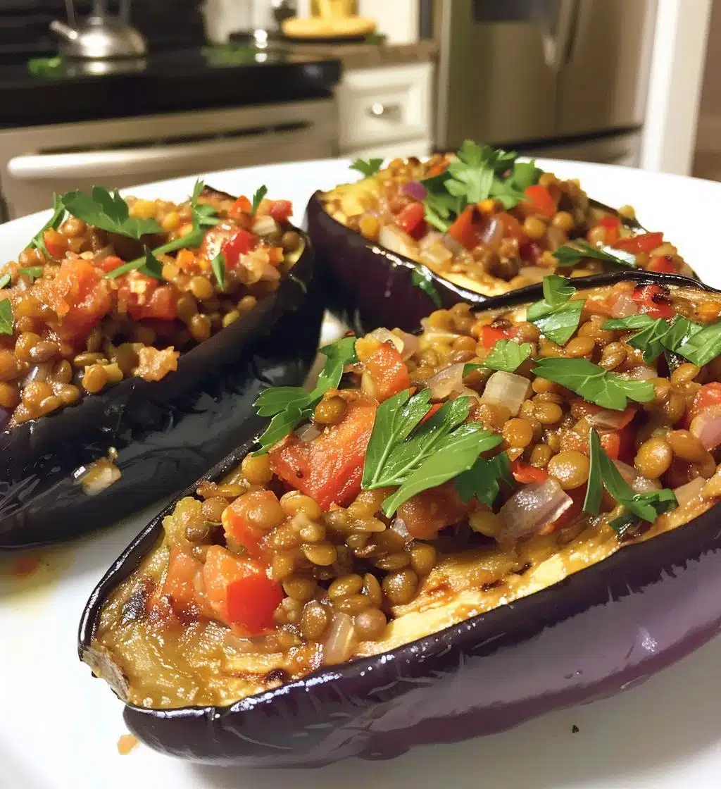 Stuffed Eggplant with Lentils - detail 1