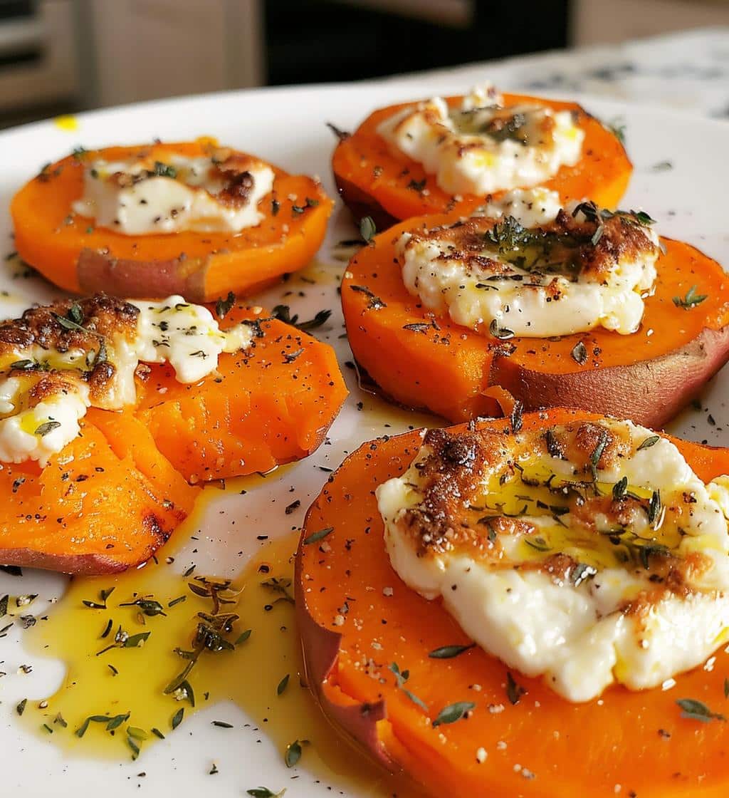 Sweet Potato Rounds with Goat Cheese