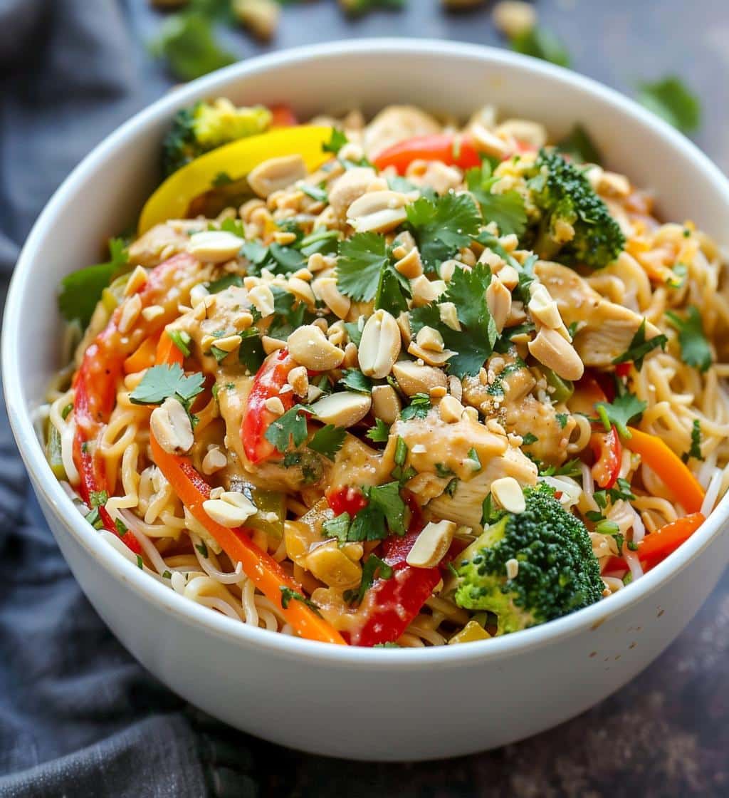 Thai Peanut Chicken Noodle Bowls - detail 1