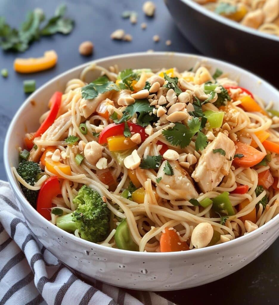 Thai Peanut Chicken Noodle Bowls