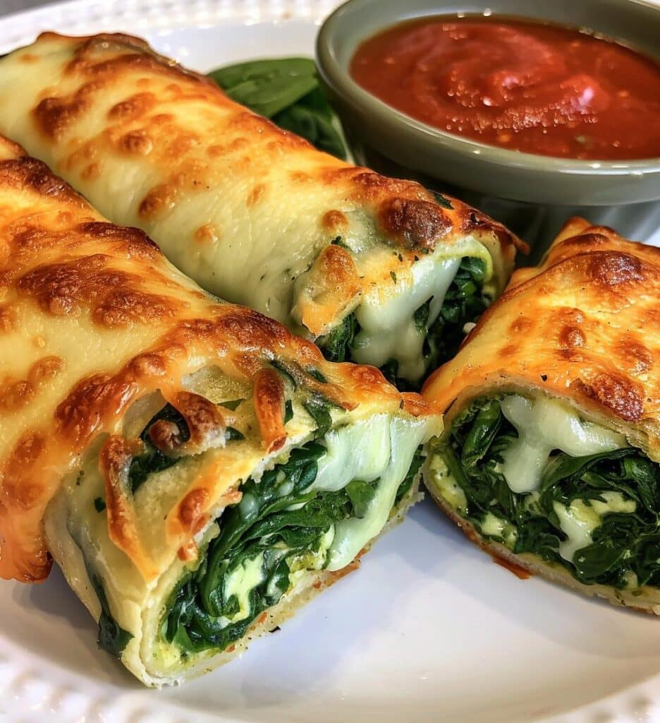 Three-Cheese Spinach Roll-Ups
