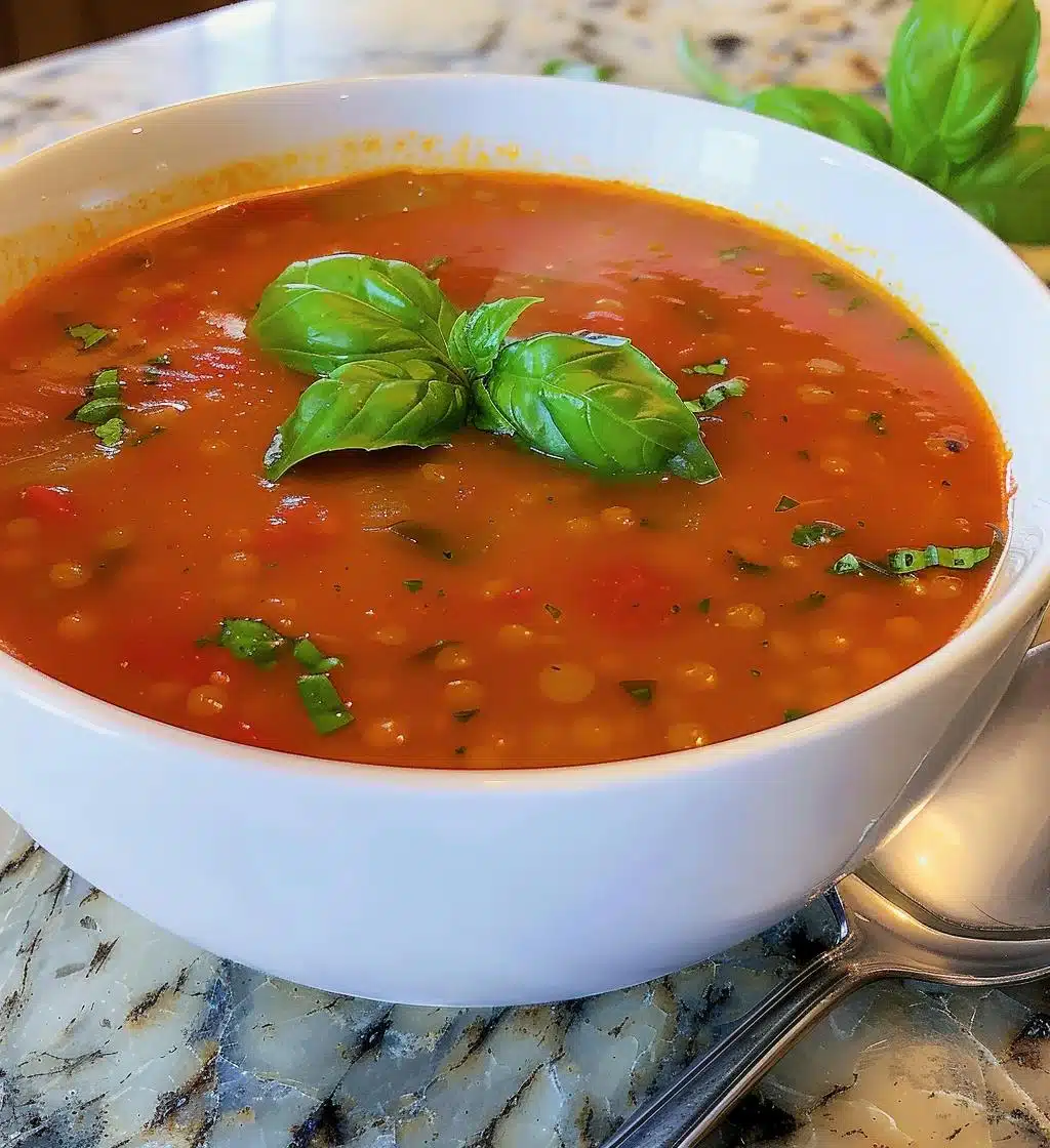 Tomato Basil Lentil Soup - detail 1