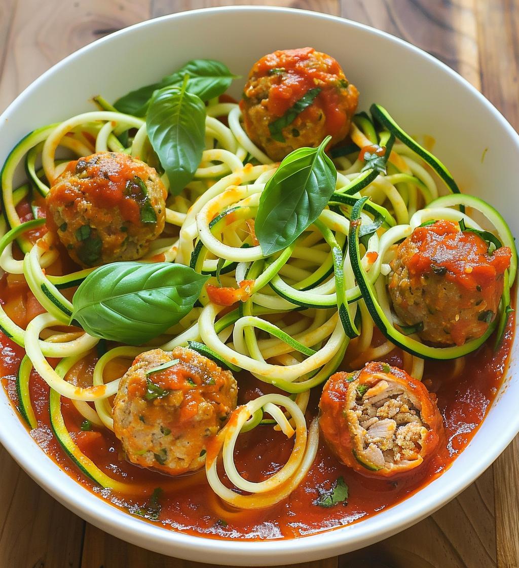 Turkey Meatball Zoodle Bowl