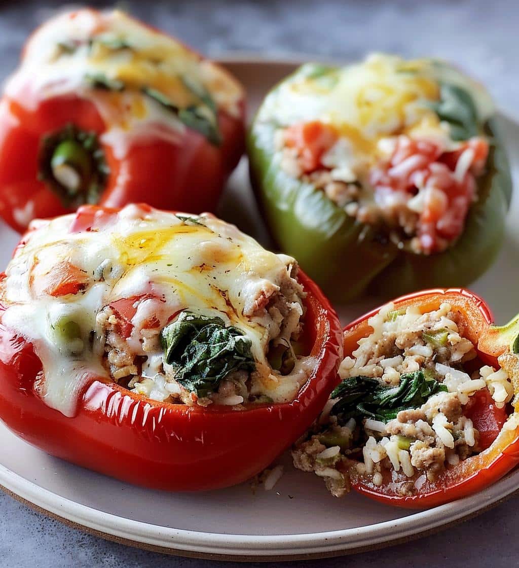 Turkey & Spinach Stuffed Peppers - detail 1