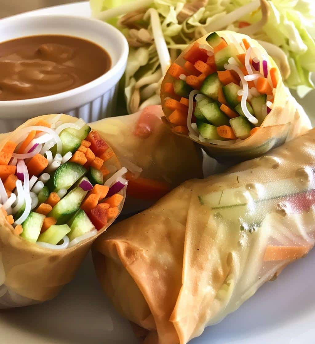 Veggie Spring Rolls with Peanut Sauce - detail 1