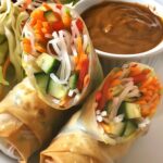 Veggie Spring Rolls with Peanut Sauce