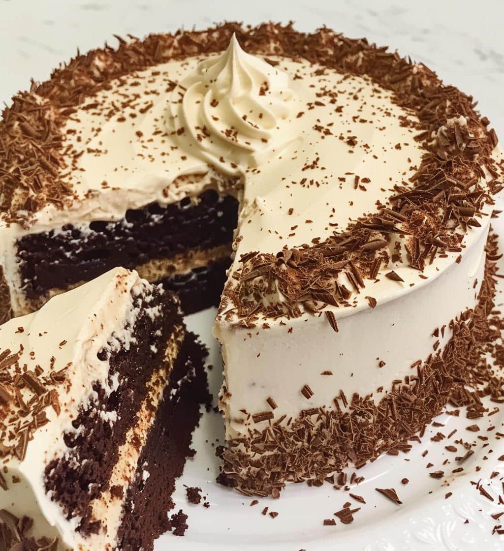 White Russian Poke Cake