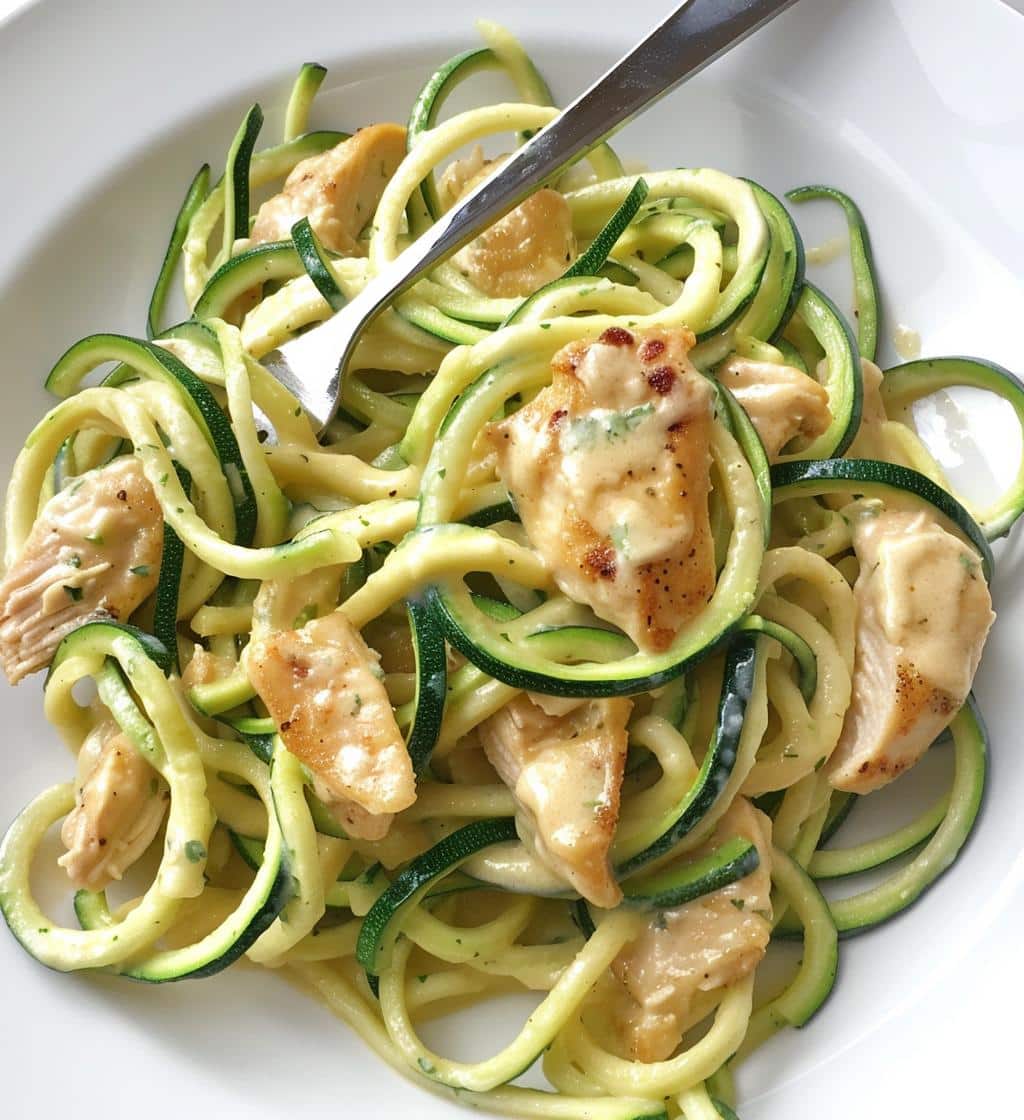 Zucchini Noodle Chicken Alfredo