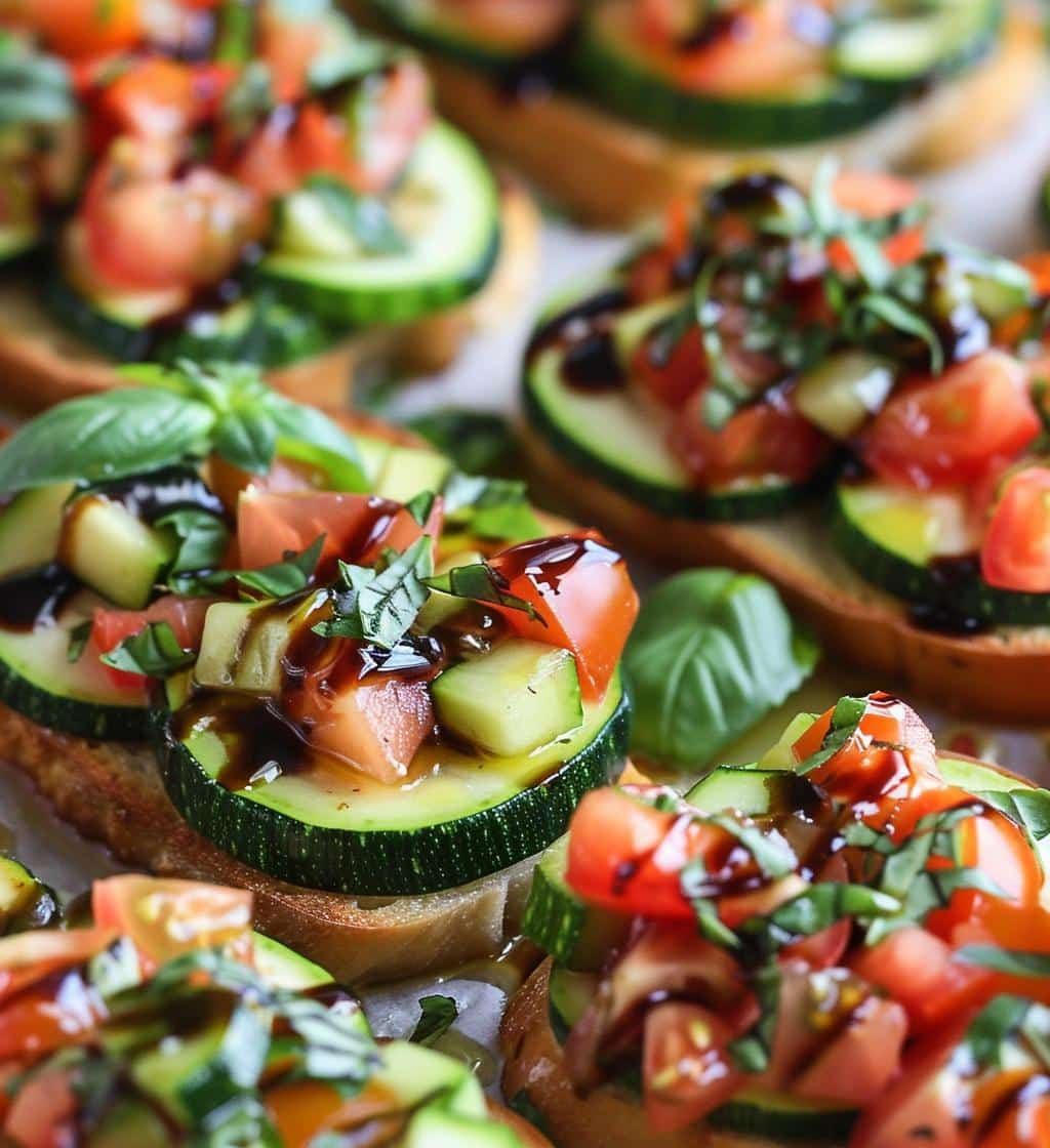 Zucchini Tomato Bruschetta (no bread — use cucumber slices) - detail 1