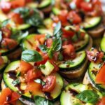 Zucchini Tomato Bruschetta (no bread — use cucumber slices)